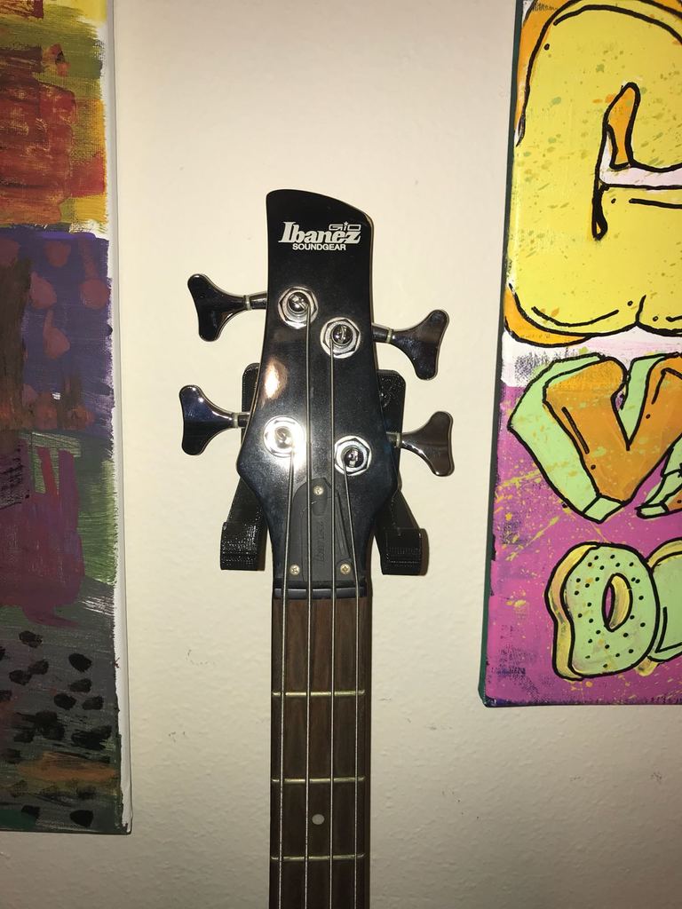 Guitar wall bracket for bass and electric guitar