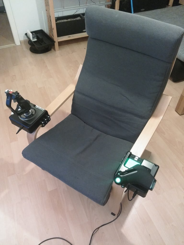 Saitek X52 Pro Hotas Holder for Ikea Poäng Chair