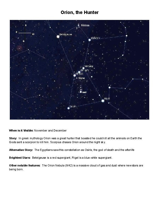 Design and print constellations project for school children
