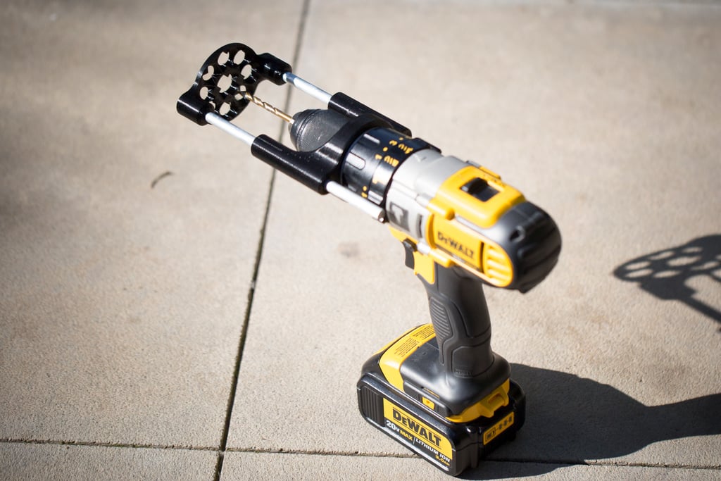 Handheld drill press and drill guide for Dewalt DCD958