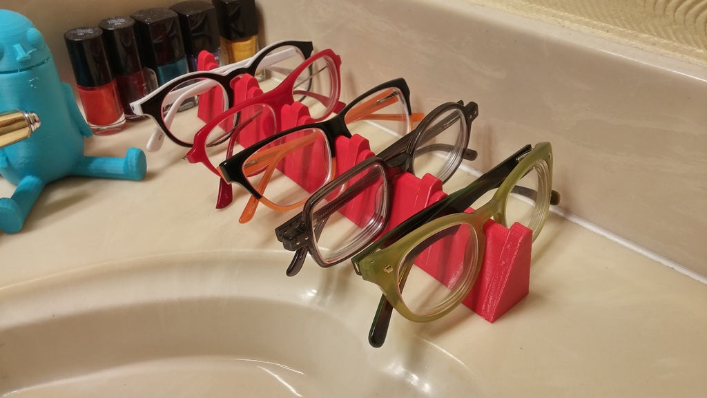 Glasses cabinet for the bathroom table with 3, 4 or 5 compartments