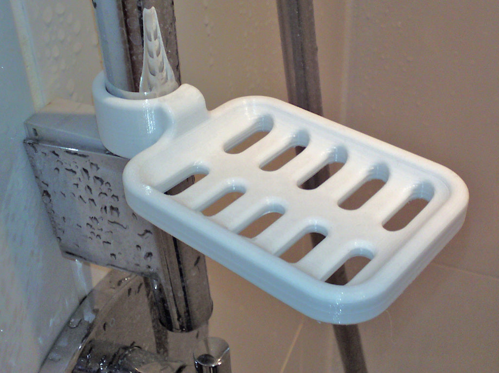 Secure and Adjustable Soap Dish for Shower Rail