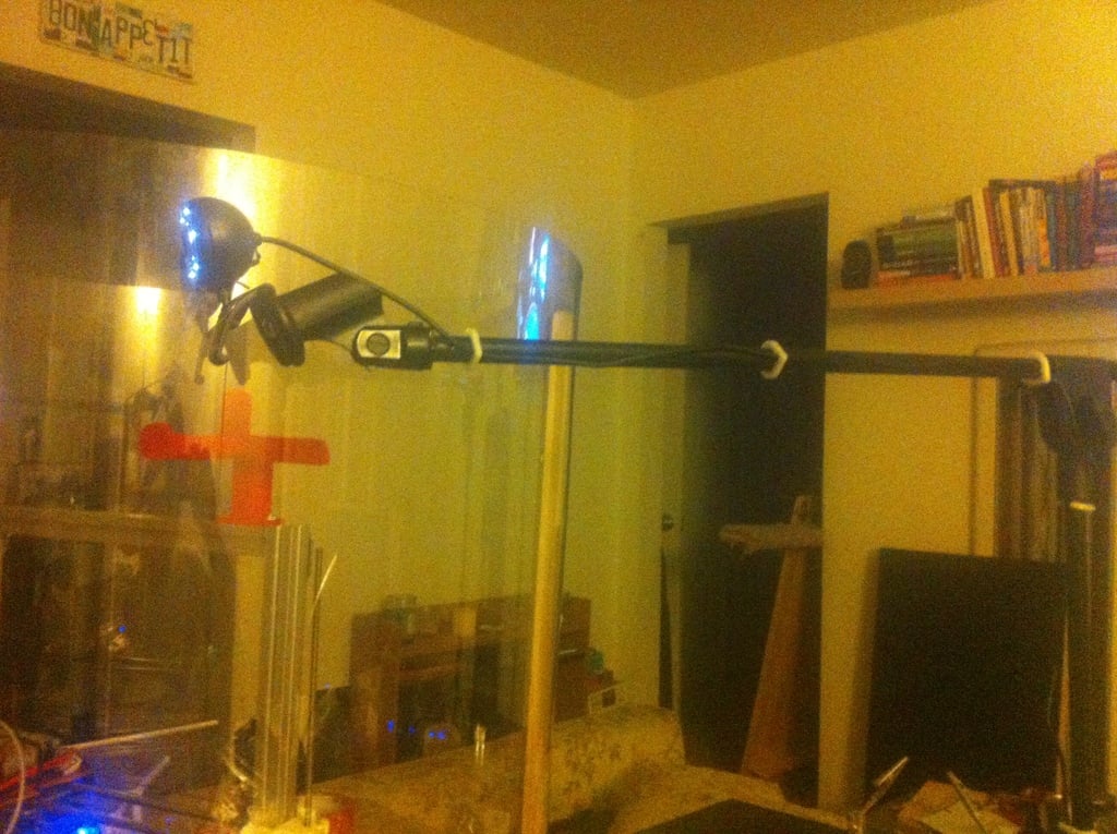 Webcam holder for microphone stand
