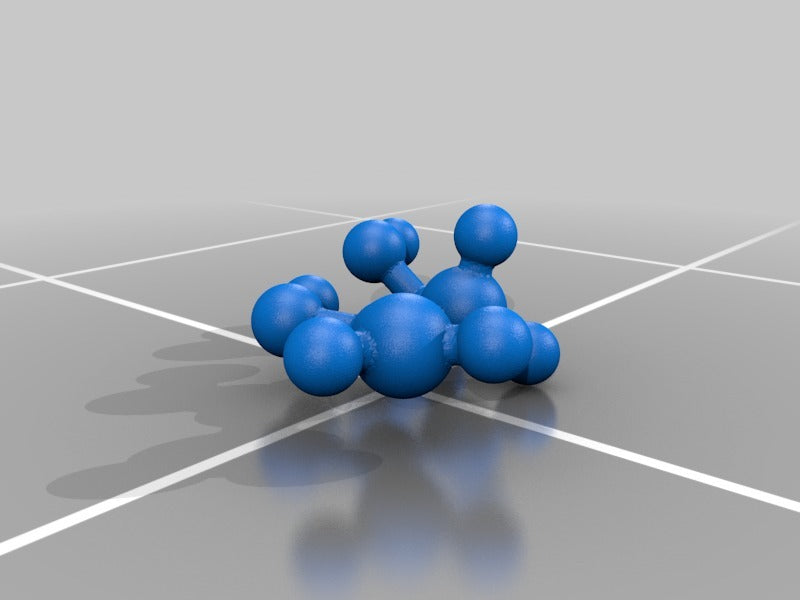 Molecular modelling - Vinyl acetate - atomic scale model of the main monomer of the slime