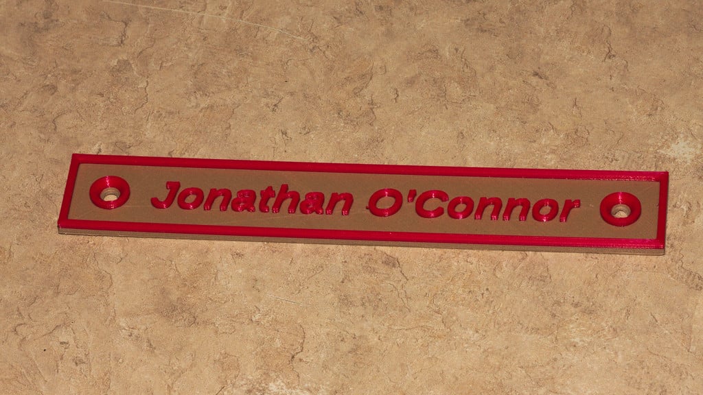 Customizable Nameplate with Mounting Holes