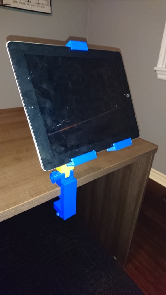 Adjustable iPad and Tablet Holder Clamp or Wall Bracket for Treadmill