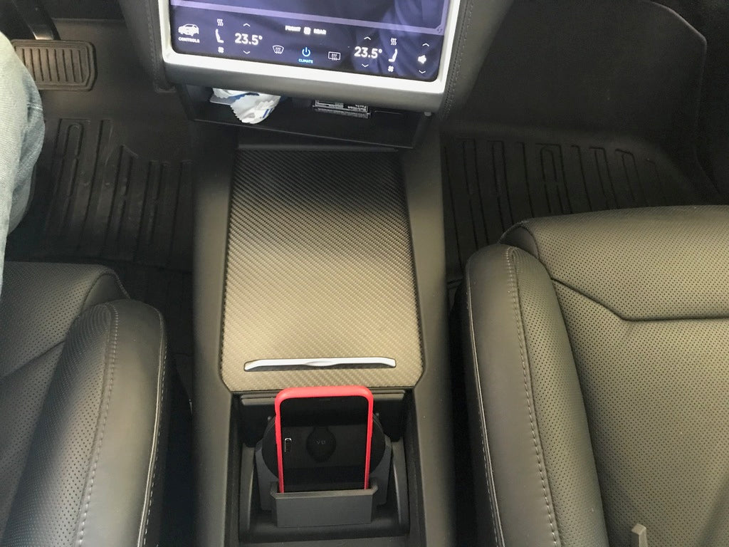 Tesla Model-X Center Console Base for iPhone and Qi Wireless Charger