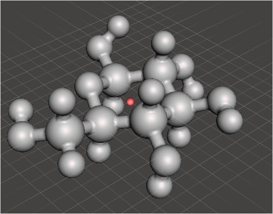 Molecular model of Glucose on an atomic scale