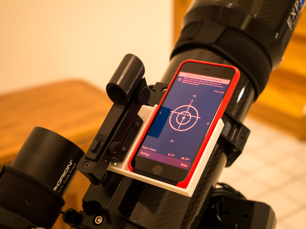 The iPhone 7 polar adjustment tray for telescope