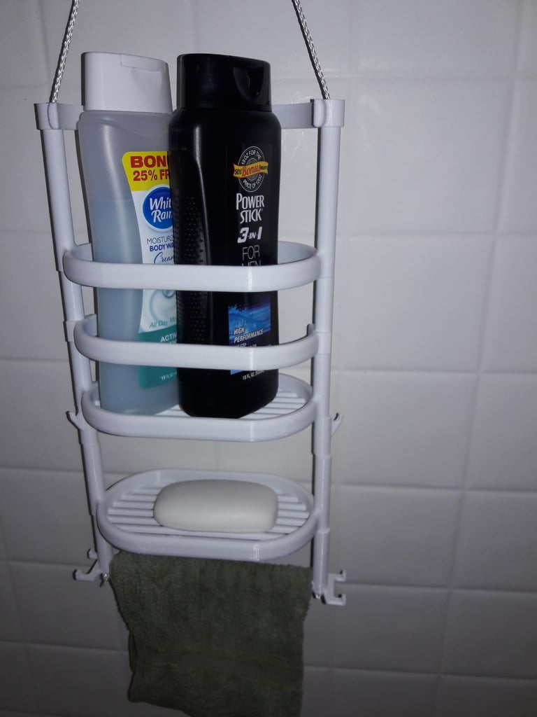 BIG Daddy shower cabin caddy with adjustable shelf and holder for soap and razor blades