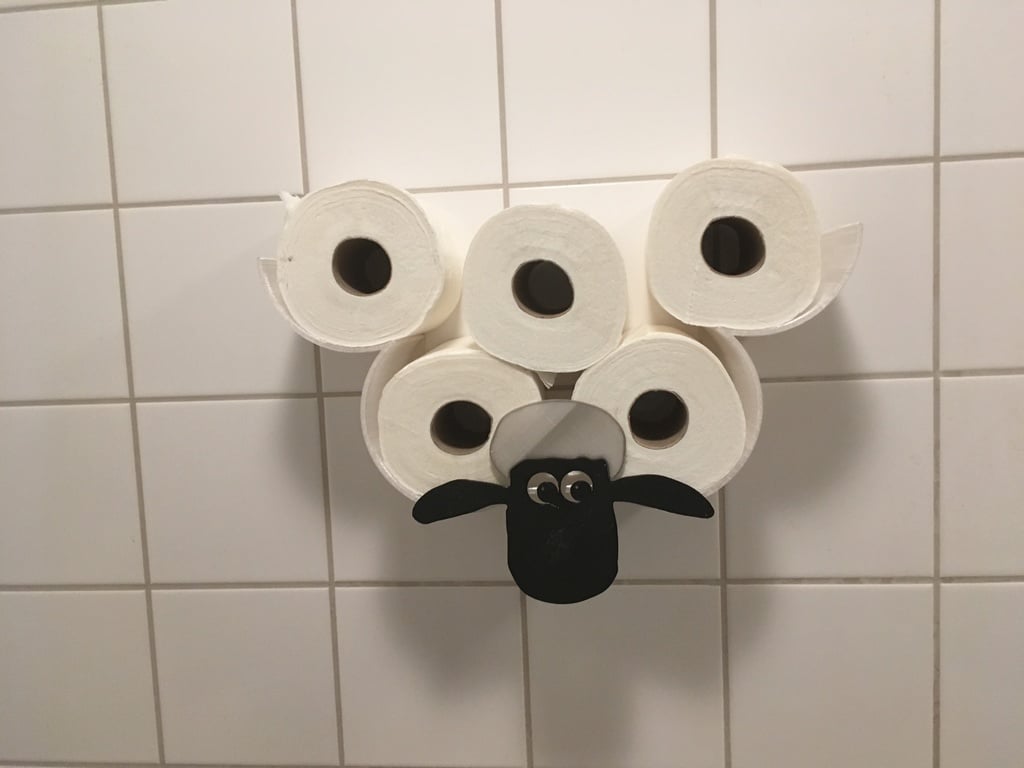 Toilet paper holder with sheep (Shaun)