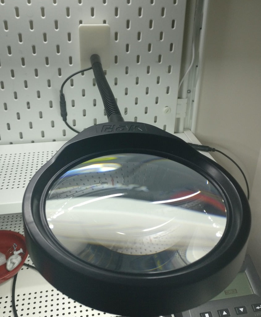 Magnifier LED lamp holder for IKEA Skadis Pegboard