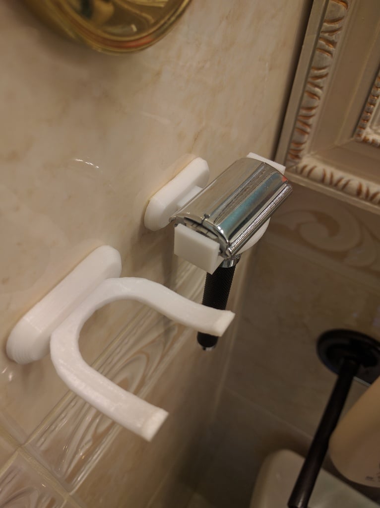 Wall-mounted holder for double-edged safety razor