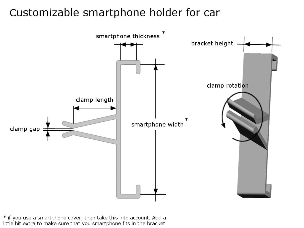 Adaptable smartphone holder for the car&#39;s air nozzle