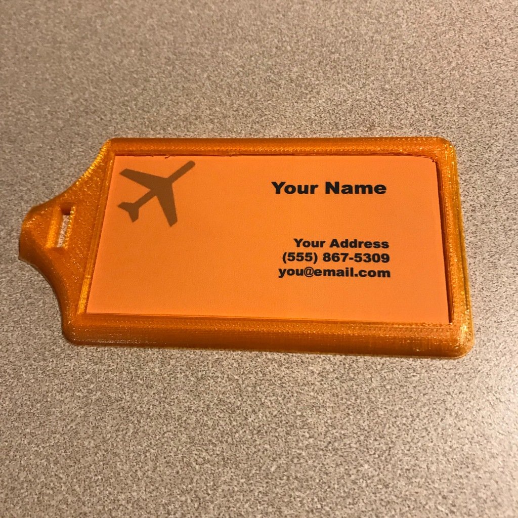 Slide-in Business Card Luggage Tag for Suitcases and Bags