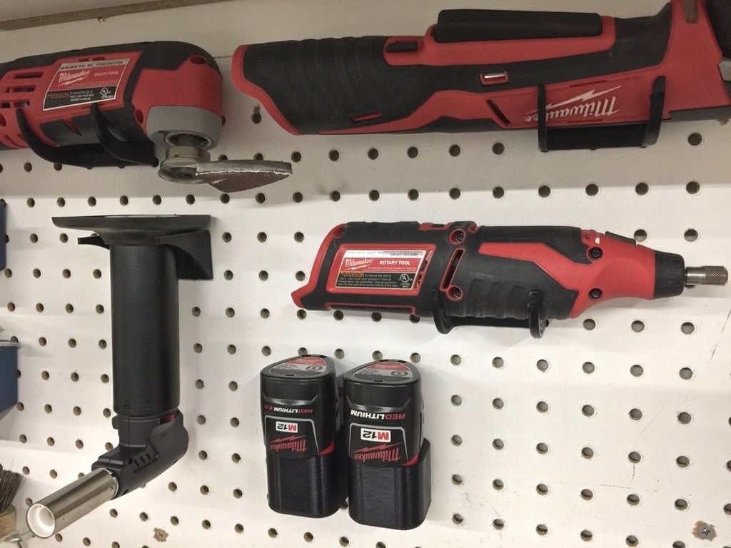 PegBoard tool holders for Milwaukee M12 tool sets