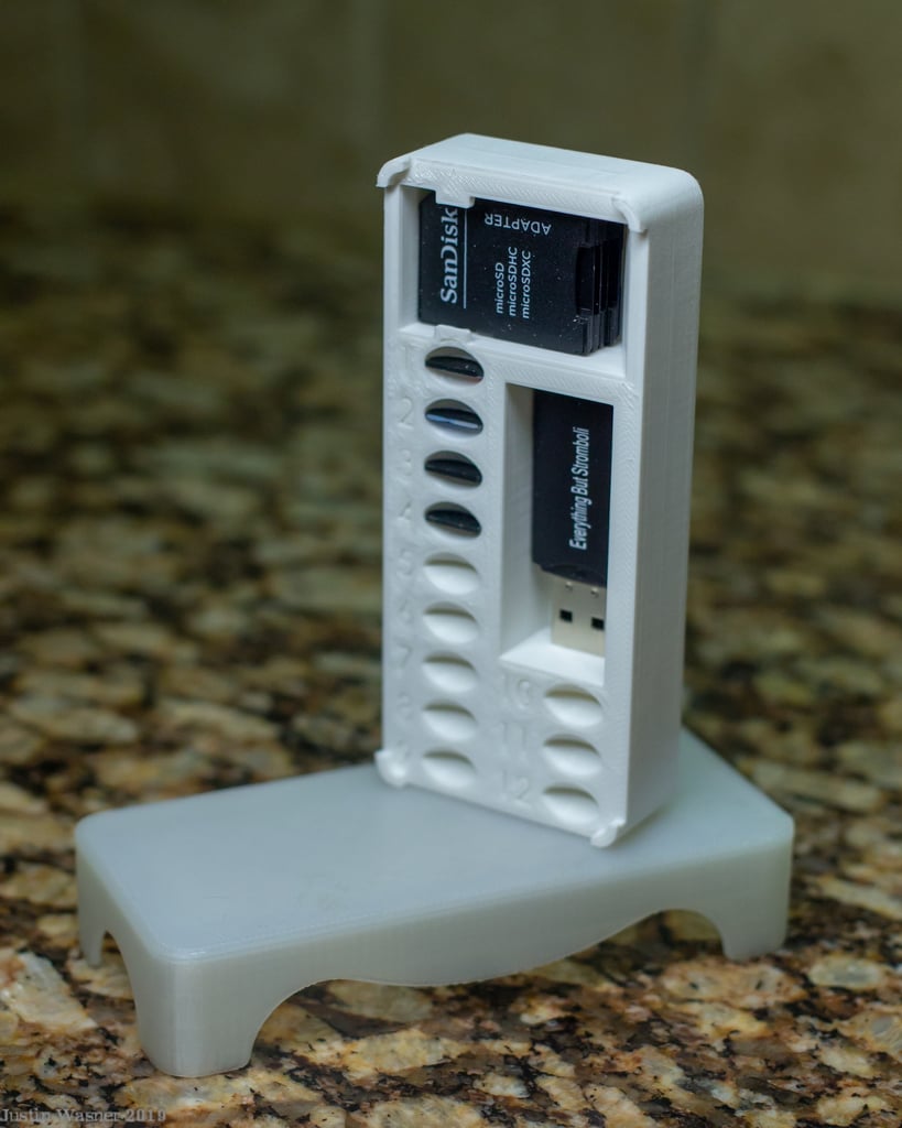 SD and Micro SD Card Holder with Small Storage Compartment