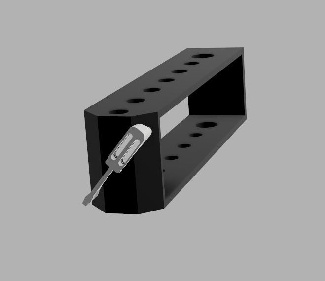 Screw holder for wall mounting for 7 screwdrivers