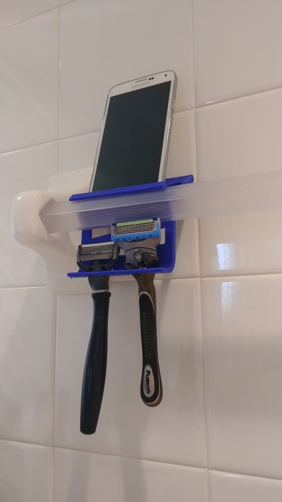 Towel rail Shower Caddy for Shaver and Phone Holder