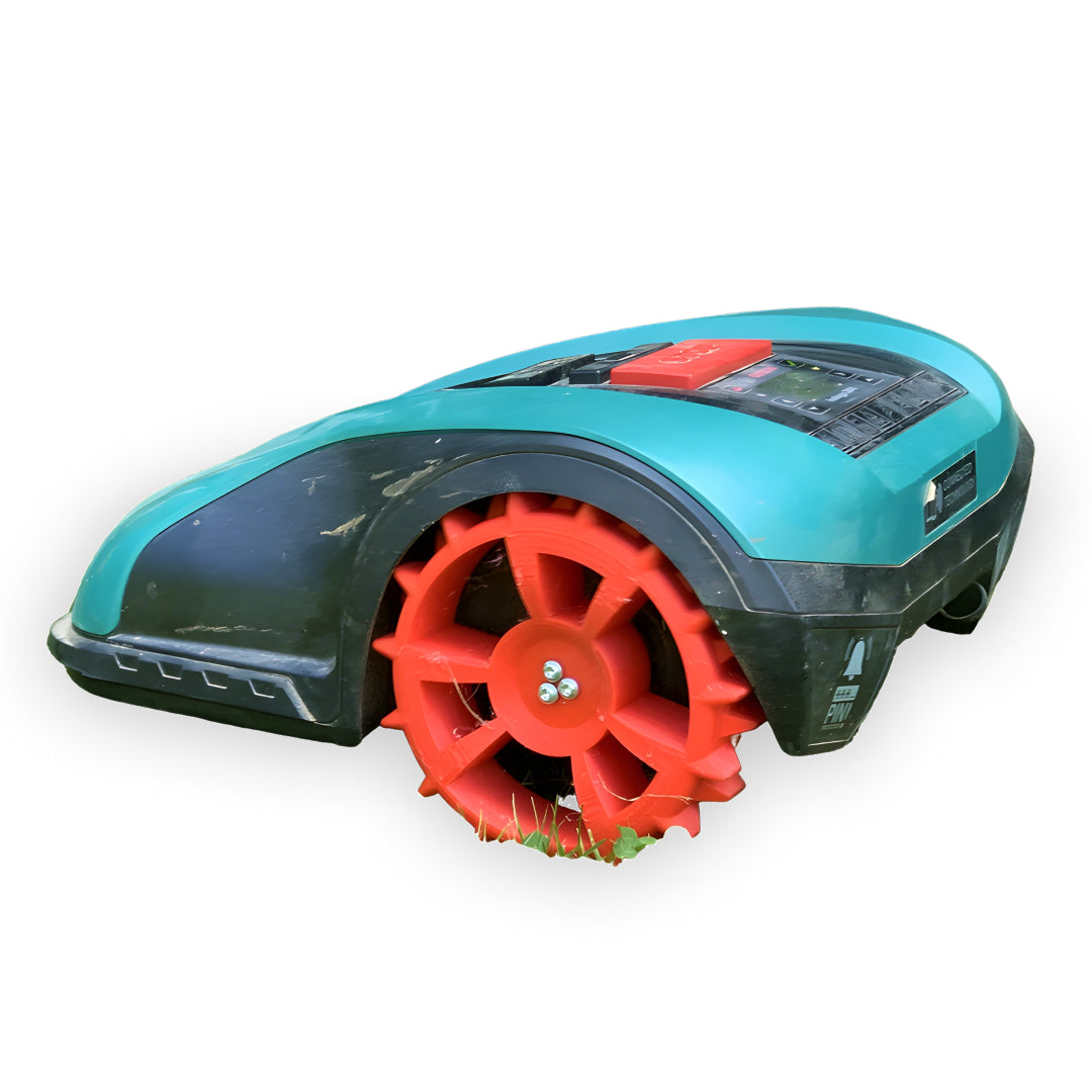 Terrain wheels for Bosch Indego (model 300-700) robotic lawnmower