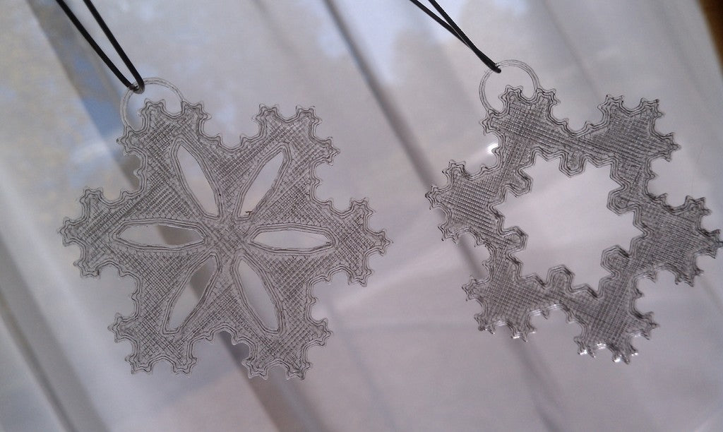 Koch Snowflakes Christmas Tree Ornaments