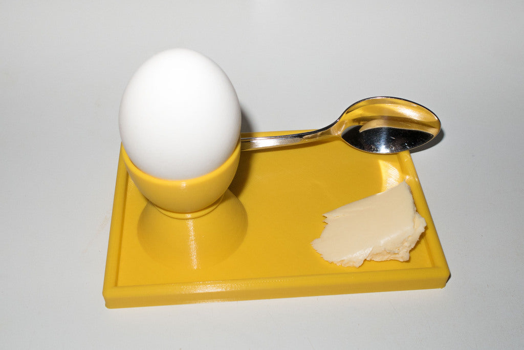 Slim design egg cup with spoon holder (version 2)