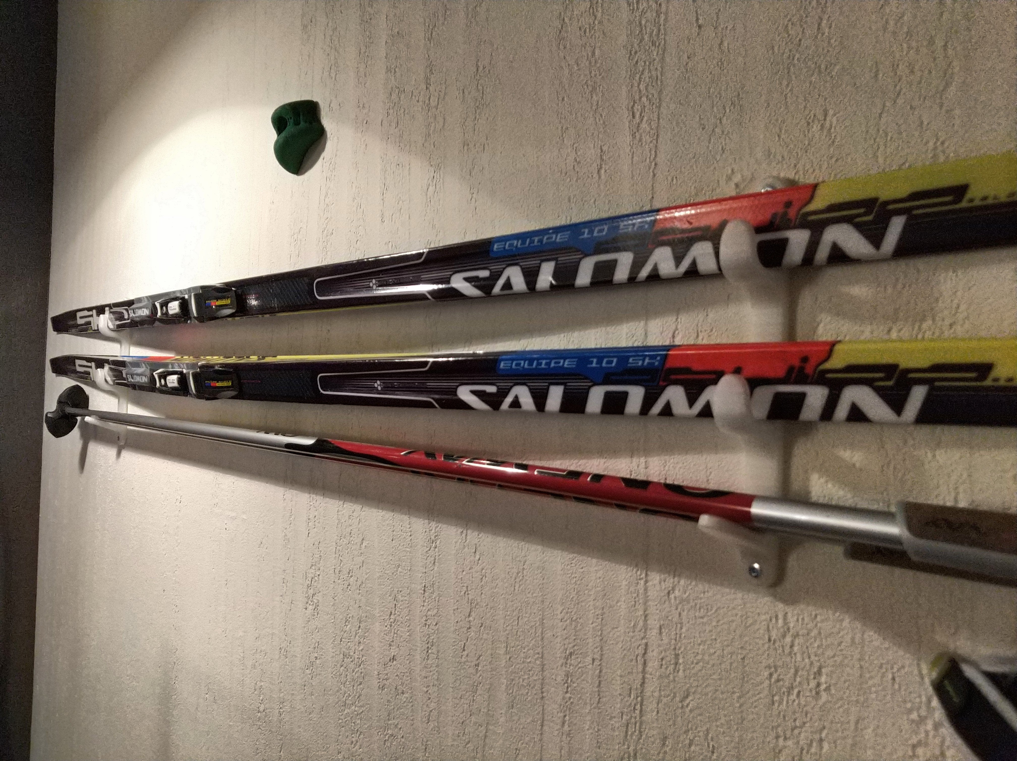 Wall mount for skis and poles