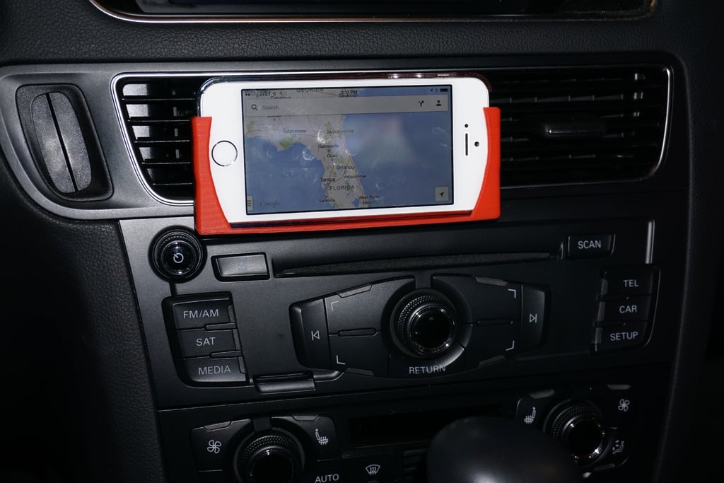 Universal car phone holder for the ventilation system