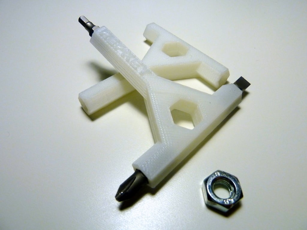 RepRap Prusa Mendel RepKey: 3D printed key and screwdriver with M8 nut tool