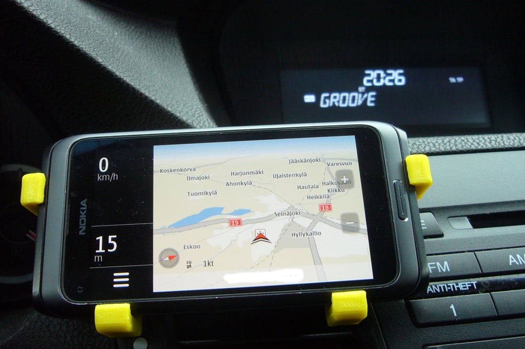 Universal GPS car valve mount and Nokia E7 holder