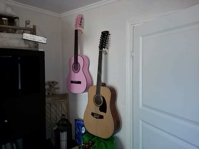 Guitar Wall Mounts with Guitar Pick Shelf
