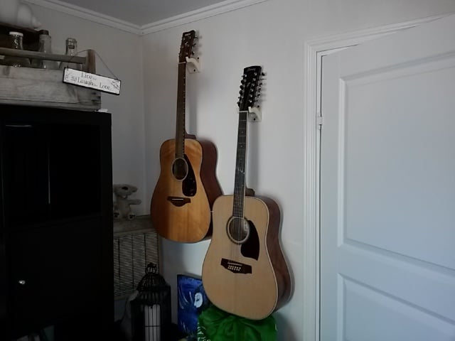 Guitar Wall Mounts with Guitar Pick Shelf