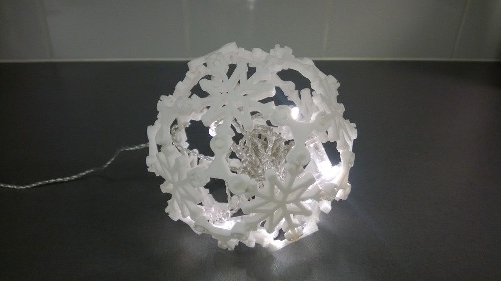 Modular Snowball Christmas decoration with LED lights
