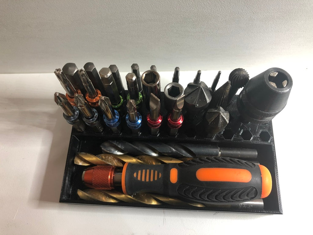 Driver bit holder and organizer for magnetic screwdriver set