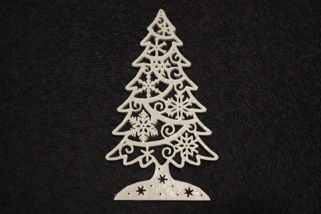 Christmas tree with snowflake ornaments