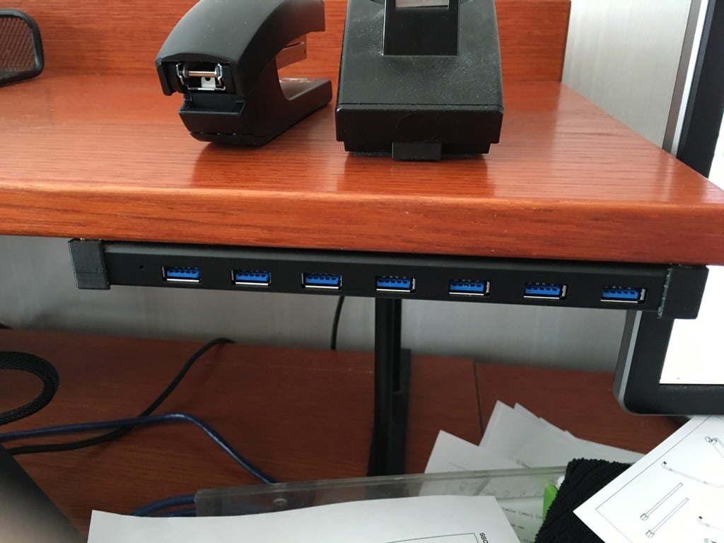 Deltaco USB hub bracket for mounting under desk