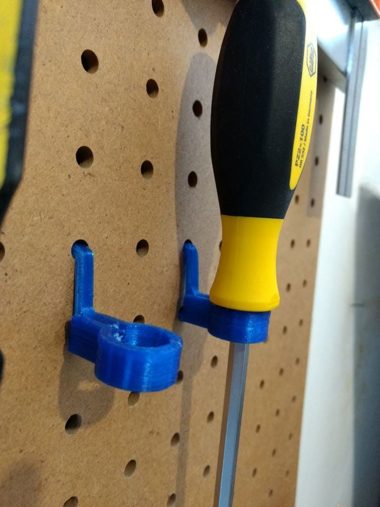 Pegboard holder for screwdriver
