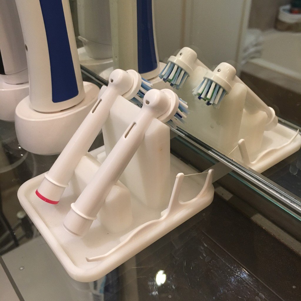 Oral-B Toothbrush Stand with Floss Holder and Space for Mirror Shelf