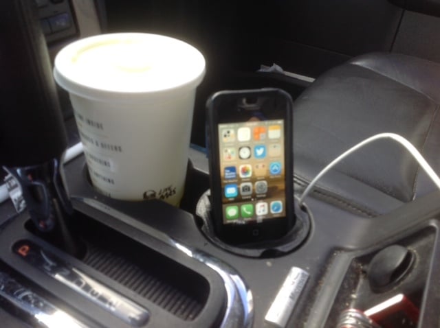 Cup Holder Insert Phone Stand for Ford Explorer 2008 and iPhone 4s