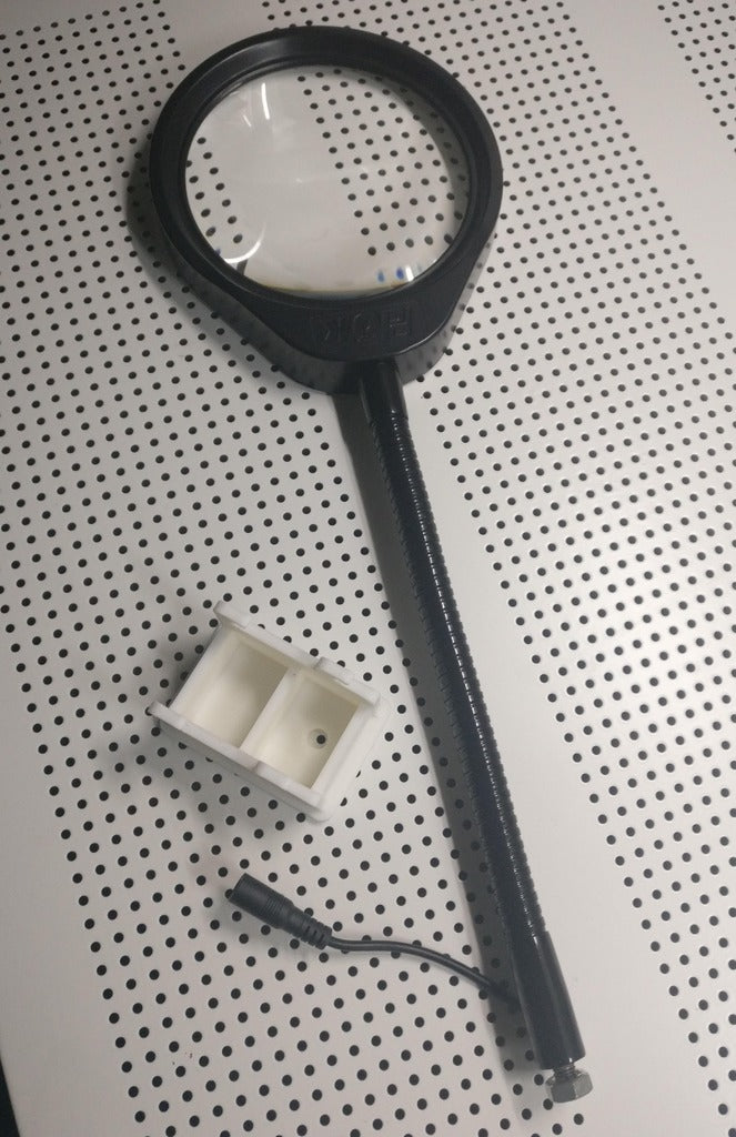 Magnifier LED lamp holder for IKEA Skadis Pegboard