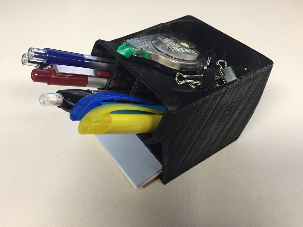 Simple desk organizer with 3 holders and 2 compartments
