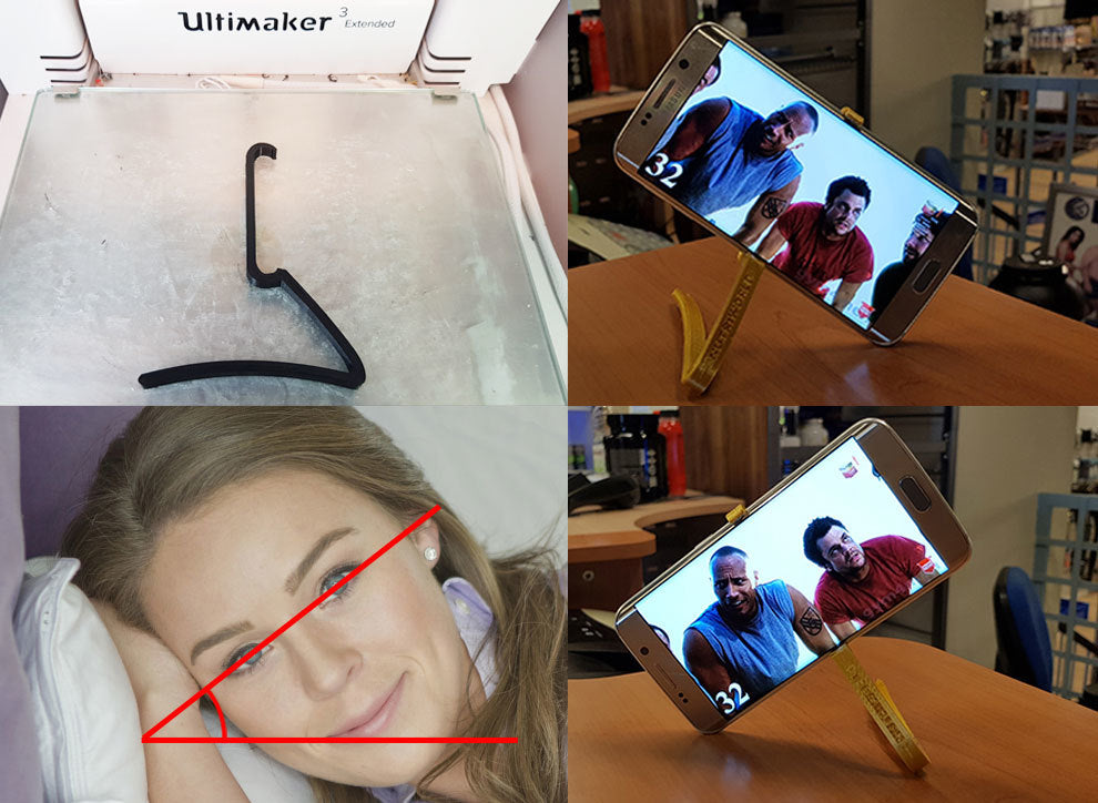 Z-Clip Bedtime Phone holder for optimal angle