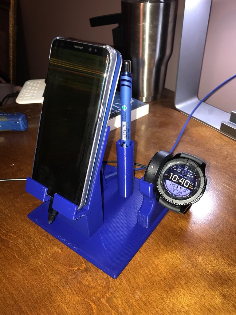 Galaxy S8 stand with Samsung S3 Watch charger holder