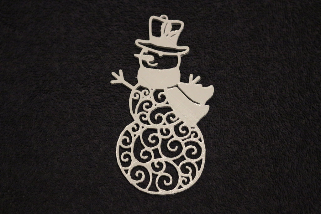 Snowman with Swirls Christmas Ornament