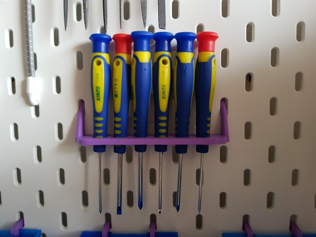 Screwdriver holder for 6 smaller screwdrivers for IKEA SKADIS (SKÅDIS) folding table