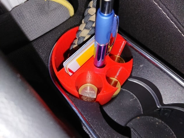 Organizing cup holder for Euro coins, cards and pencils