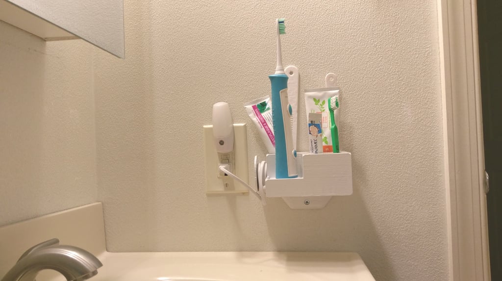 Wall Mount Holder for Toothbrush, Toothpaste and Comb, Designed for Philips Sonicare and More
