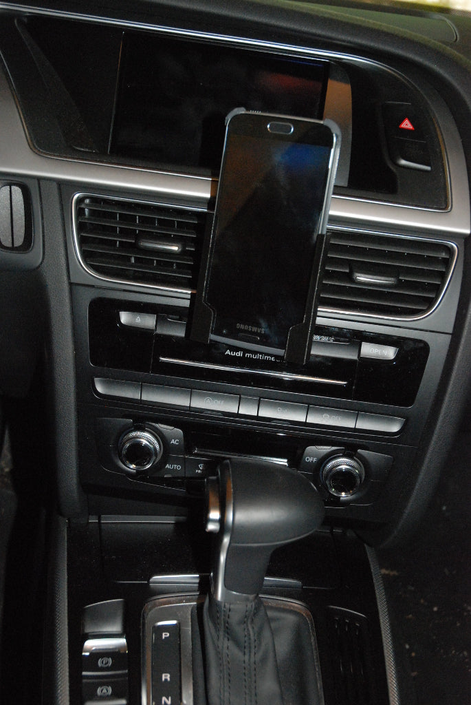 Mobile phone holder for car, uses CD slot, compatible with Samsung Galaxy S6 and Audi A4