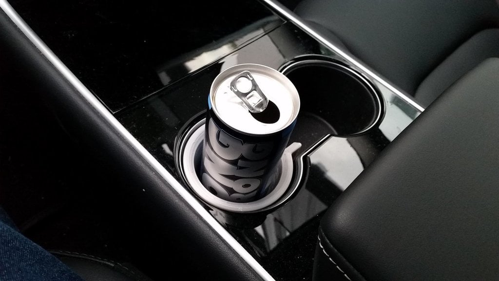 Energy drink can holder for Tesla Model 3