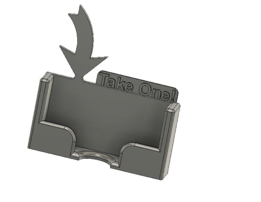 &quot;Take One!&quot; Business Card Holder with Lower Front